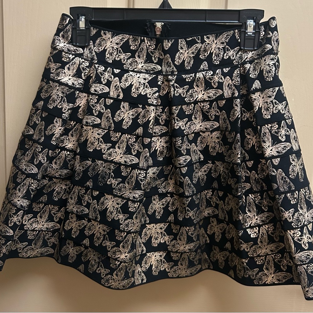NWT Guess Black and Gold Butterfly Skirt